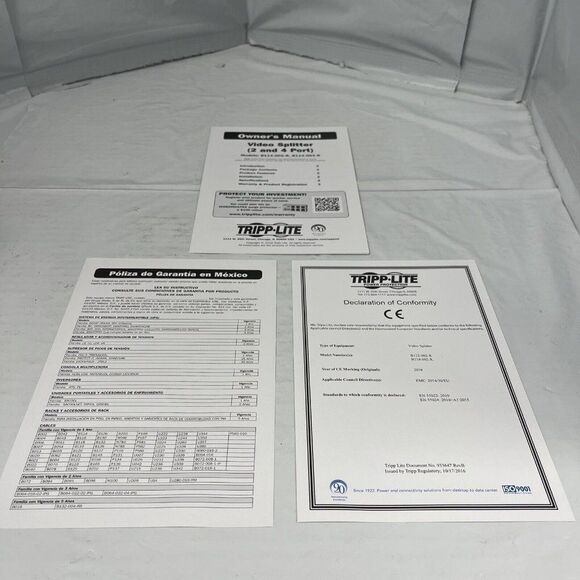 Tripp Lite B114-002-R Black 2-Port Vga Splitter with Signal Booster 350mhz PB46 - Picture 6 of 6